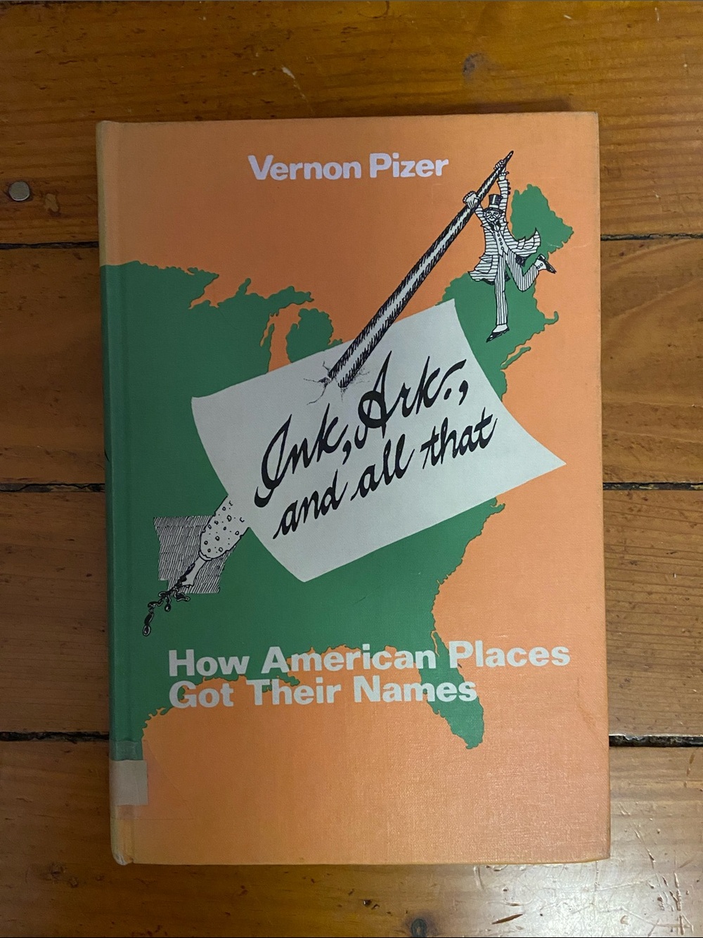 Vintage 70s 1970s Coral orange Mint green American HISTORY historical name book